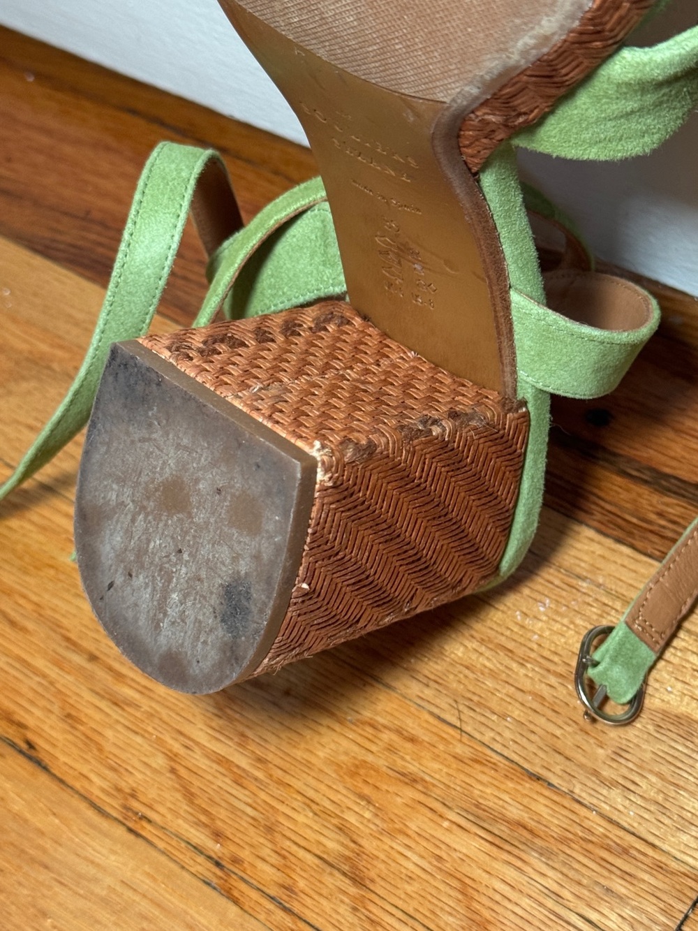 Sezane Green Suede Sandals - 39 (8) - Picture 9 of 10
